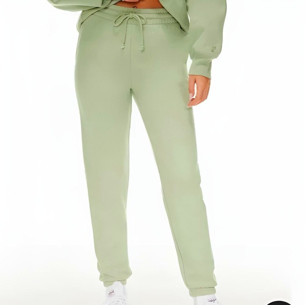 TNA Aritzia Women Sage Green Cozy Fleece Perfect Fit Jogger Sweatpants‎ Size S